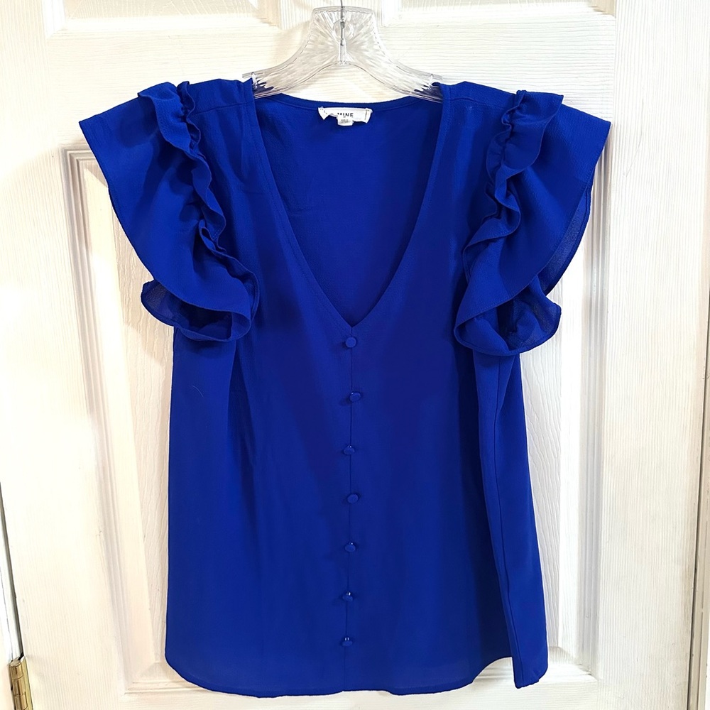 Royal Blue Short Sleeve Blouse